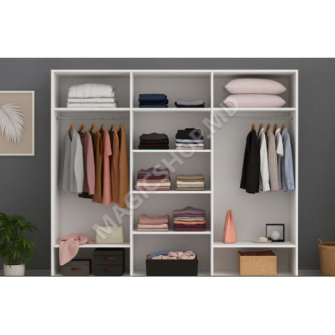 Dulap cu uși glisante Oglinda, Carbon 220x60x240 cm